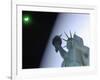 An Annular Eclipse Passes Above the Statue of Liberty-null-Framed Photographic Print