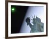 An Annular Eclipse Passes Above the Statue of Liberty-null-Framed Photographic Print