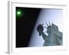 An Annular Eclipse Passes Above the Statue of Liberty-null-Framed Photographic Print