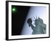 An Annular Eclipse Passes Above the Statue of Liberty-null-Framed Photographic Print