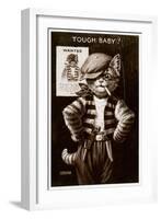 An Anthropomorphic Cat Smoking a Cigarette-null-Framed Giclee Print