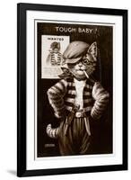 An Anthropomorphic Cat Smoking a Cigarette-null-Framed Giclee Print