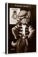 An Anthropomorphic Cat Smoking a Cigarette-null-Stretched Canvas