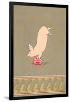 An Anthropomorphic Pig Performing in a Circus-null-Framed Giclee Print