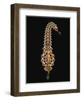 An Antique Diamond Ruby Emerald and Enamel Jigha, 18th Century-null-Framed Giclee Print