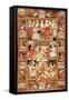 An Antique Pictorial Kirman Rug-null-Framed Stretched Canvas