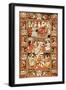 An Antique Pictorial Kirman Rug-null-Framed Giclee Print