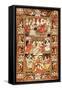 An Antique Pictorial Kirman Rug-null-Framed Stretched Canvas