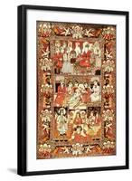 An Antique Pictorial Kirman Rug-null-Framed Giclee Print