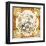 An Antique Victorian Wall or Fire Place Tile with Floral Design Within a Classical Cartouche, C1880-Chris_Elwell-Framed Art Print