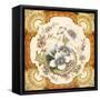 An Antique Victorian Wall or Fire Place Tile with Floral Design Within a Classical Cartouche, C1880-Chris_Elwell-Framed Stretched Canvas