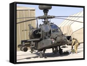 An Apache Helicopter at Camp Bastion, Afghanistan-Stocktrek Images-Framed Stretched Canvas