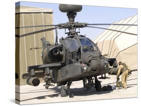 An Apache Helicopter at Camp Bastion, Afghanistan-Stocktrek Images-Stretched Canvas