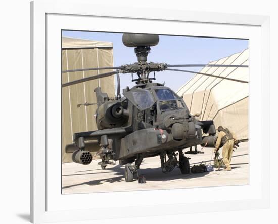 An Apache Helicopter at Camp Bastion, Afghanistan-Stocktrek Images-Framed Photographic Print