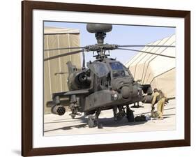 An Apache Helicopter at Camp Bastion, Afghanistan-Stocktrek Images-Framed Photographic Print