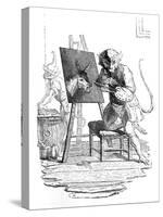 An Ape Painting an Ass, 1753-George Bickham-Stretched Canvas