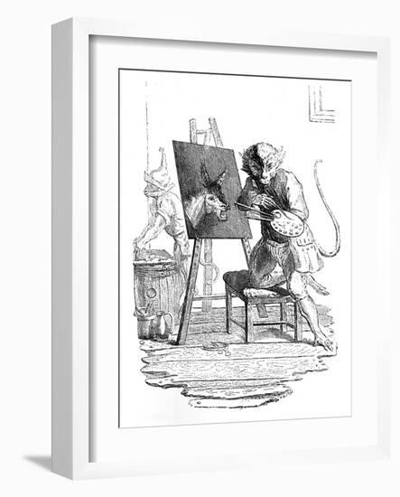 An Ape Painting an Ass, 1753-George Bickham-Framed Giclee Print