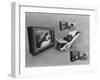 An Ape Participating in a Study of Ape Addiction to Tv-Yale Joel-Framed Photographic Print