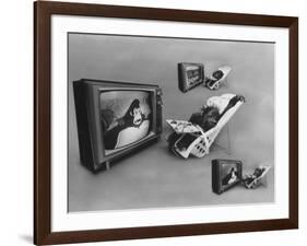 An Ape Participating in a Study of Ape Addiction to Tv-Yale Joel-Framed Photographic Print