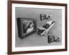 An Ape Participating in a Study of Ape Addiction to Tv-Yale Joel-Framed Photographic Print