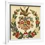 An Appliqued and Painted Cotton Album Quilt Square, Baltimore, 19th Century-null-Framed Giclee Print