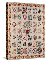 An Appliqued and Pieced Album Quilt, Maryland, Mid 19th Century-null-Stretched Canvas