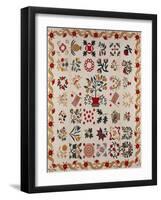 An Appliqued and Pieced Album Quilt, Maryland, Mid 19th Century-null-Framed Giclee Print