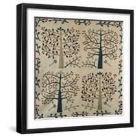 An Appliqued Cotton Quilted Coverlet, American, Mid 19th Century-null-Framed Giclee Print