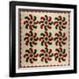 An Appliqued Cotton Quilted Coverlet, American, Mid 19th Century-null-Framed Giclee Print