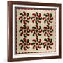 An Appliqued Cotton Quilted Coverlet, American, Mid 19th Century-null-Framed Giclee Print