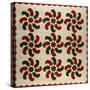 An Appliqued Cotton Quilted Coverlet, American, Mid 19th Century-null-Stretched Canvas