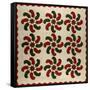 An Appliqued Cotton Quilted Coverlet, American, Mid 19th Century-null-Framed Stretched Canvas