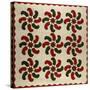 An Appliqued Cotton Quilted Coverlet, American, Mid 19th Century-null-Stretched Canvas