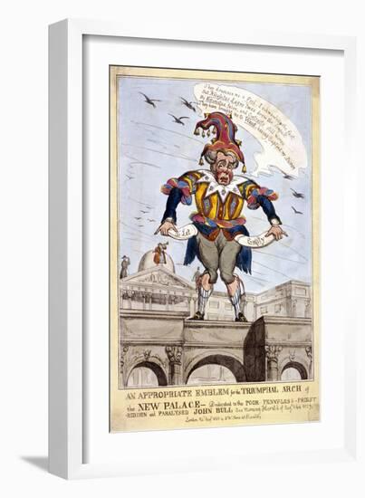 An Appropriate Emblem for the Triumphal Arch of the New (Buckingham) Palace, London, 1829-SW Fores-Framed Giclee Print