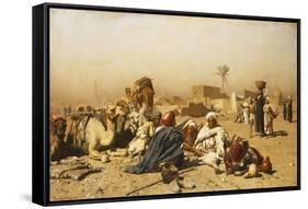 An Arab Encampment-Leopold Carl Muller-Framed Stretched Canvas