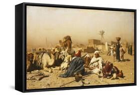 An Arab Encampment-Leopold Carl Muller-Framed Stretched Canvas