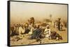 An Arab Encampment-Leopold Carl Muller-Framed Stretched Canvas