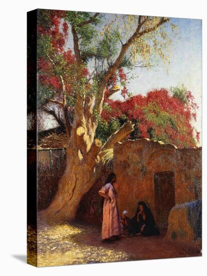 An Arab Family Outside a Village-Ludwig Deutsch-Stretched Canvas