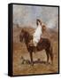 An Arab on a Horse in a Desert Landscape-Henri Emilien Rousseau-Framed Stretched Canvas