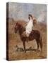 An Arab on a Horse in a Desert Landscape-Henri Emilien Rousseau-Stretched Canvas