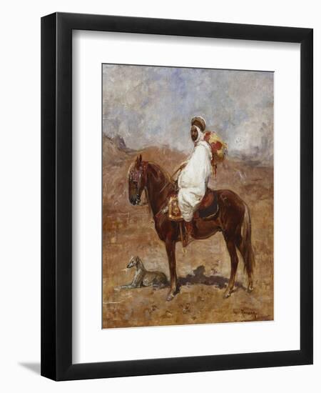 An Arab on a Horse in a Desert Landscape-Henri Emilien Rousseau-Framed Giclee Print