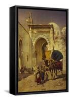 An Arab Street Scene-Rudolf Gustav Muller Wiesbaden-Framed Stretched Canvas