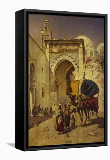 An Arab Street Scene-Rudolf Gustav Muller Wiesbaden-Framed Stretched Canvas