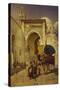 An Arab Street Scene-Rudolf Gustav Muller Wiesbaden-Stretched Canvas
