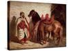 An Arab with Two Horses-Francois-hippolyte Lalaisse-Stretched Canvas