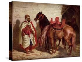 An Arab with Two Horses-Francois-hippolyte Lalaisse-Stretched Canvas