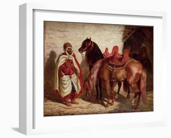 An Arab with Two Horses-Francois-hippolyte Lalaisse-Framed Giclee Print