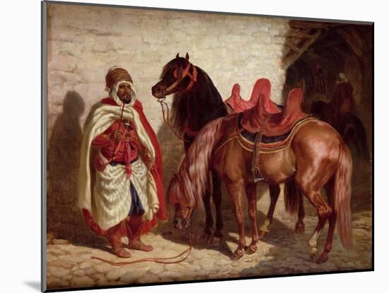 An Arab with Two Horses-Francois-hippolyte Lalaisse-Mounted Giclee Print