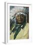 An Arapahoe Indian Chief Portrait - Colorado-Lantern Press-Framed Art Print