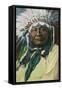 An Arapahoe Indian Chief Portrait - Colorado-Lantern Press-Framed Stretched Canvas